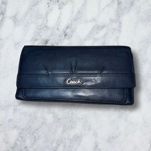 Coach Tri-fold Black Leather Wallet